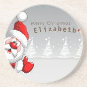 Dessous De Verre En Grès Vacances...Père Noël (Devant)