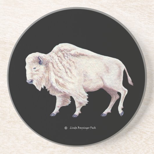 Dessous De Verre En Grès Vache blanche de Buffalo (Devant)