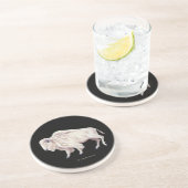 Dessous De Verre En Grès Vache blanche de Buffalo (Côté)