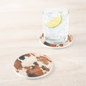 Dessous De Verre En Grès Vache blanche noire Brown occidentale (Côté)