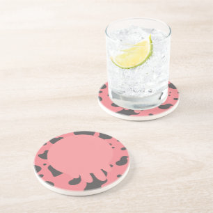 Dessous De Verre En Grès Vache drôle motif pis rose