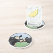 Dessous De Verre En Grès Vache et veau Holstein (Côté)