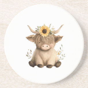 Dessous De Verre En Grès Vache Highland Bohème Soleil
