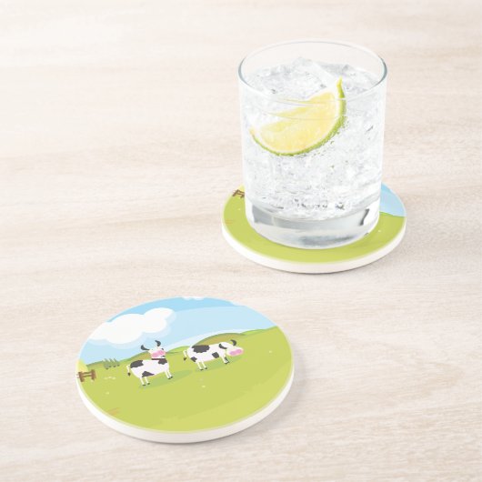 Dessous De Verre En Grès Vaches (Côté)