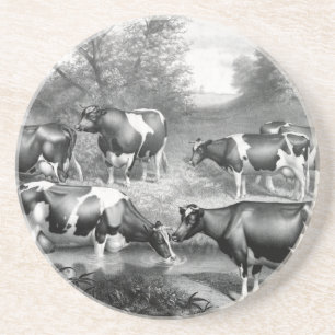 Dessous De Verre En Grès Vaches libres Holstein vaches frey