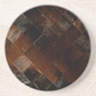 Dessous De Verre En Grès Vachette Brown rustique