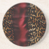 Dessous De Verre En Grès Vachette rouge Gold Faux Southwest Cowhal (Devant)