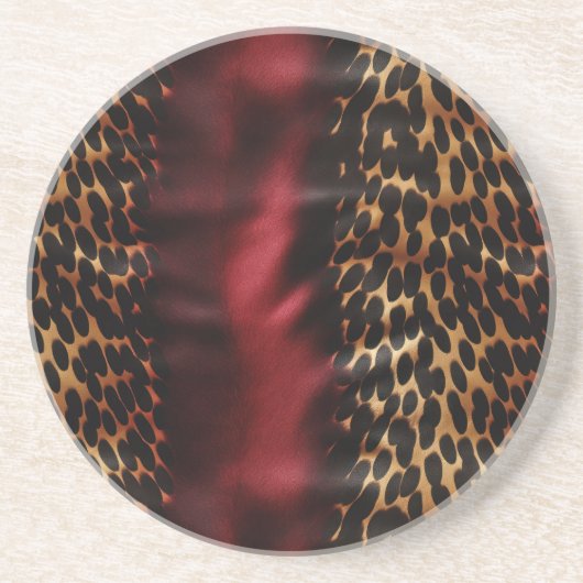 Dessous De Verre En Grès Vachette rouge Gold Faux Southwest Cowhal (Devant)