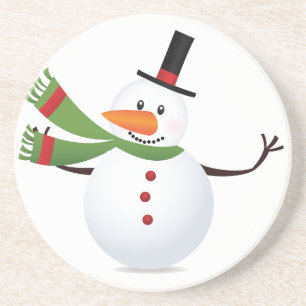 Dessous De Verre En Grès Vague Carotte Nez Snowman