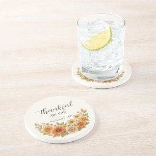 Dessous De Verre En Grès Vague d'automne - Automne Floral Thanksgiving