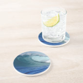 Dessous De Verre En Grès Vague de surf océanique bleue parfaite (Côté)