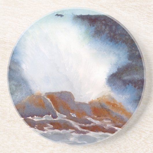 Dessous De Verre En Grès Vague océanique (Devant)