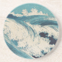 Vagues de l'océan bleu Gravure sur bois japonaise