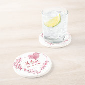 Dessous De Verre En Grès Valentine Heart Floral Coaster (Côté)