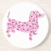 Dessous De Verre En Grès Valentine Hearts Dachshund (Devant)