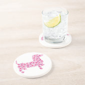 Dessous De Verre En Grès Valentine Hearts Dachshund (Côté)