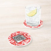 Dessous De Verre En Grès Valentines Boxer Chien Coeurs (Côté)