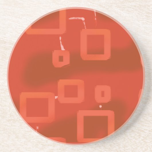 Dessous De Verre En Grès Valentine's Day Red Whimsical Geometric Abstract (Devant)