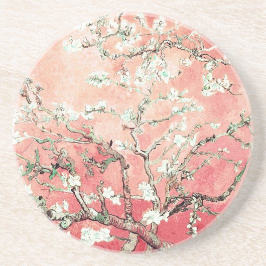 Dessous De Verre En Grès Van Gogh Almond Blossoms Peach (Devant)