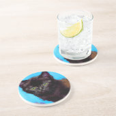 Dessous De Verre En Grès Van Gogh Chat et fleurs (Côté)