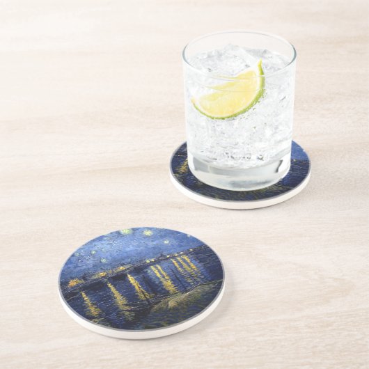 Dessous De Verre En Grès Van Gogh Nuit étoilée sur Rhône (Côté)