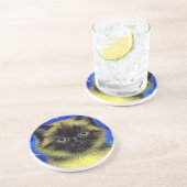 Dessous De Verre En Grès Van Gogh Starry Nuit Siamese Cat (Côté)