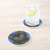 Dessous De Verre En Grès Van Gogh Style Kitten noir (Côté)