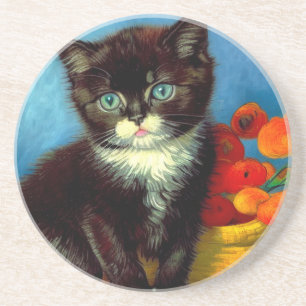 Dessous De Verre En Grès Van Gogh Tuxedo Cat
