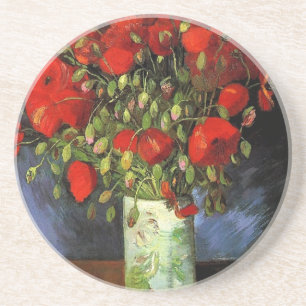 Dessous De Verre En Grès Vase aux Coquelicots Rouges Vincent van Gogh