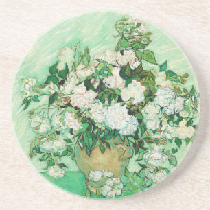 Dessous De Verre En Grès Vase aux roses roses, Vincent Van Gogh
