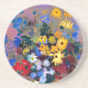 Dessous De Verre En Grès Vase blanc avec fleurs Odilon Redon