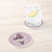 Dessous De Verre En Grès Vase de jolies fleurs violettes (Côté)