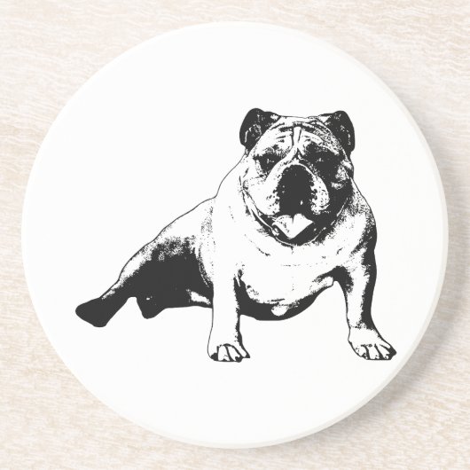 Dessous De Verre En Grès Vector Bulldog Design (Devant)