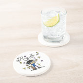 Dessous De Verre En Grès Vedette du rock de garçon de cheveux noirs (Côté)