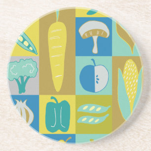 Dessous De Verre En Grès Veggie Blocks II