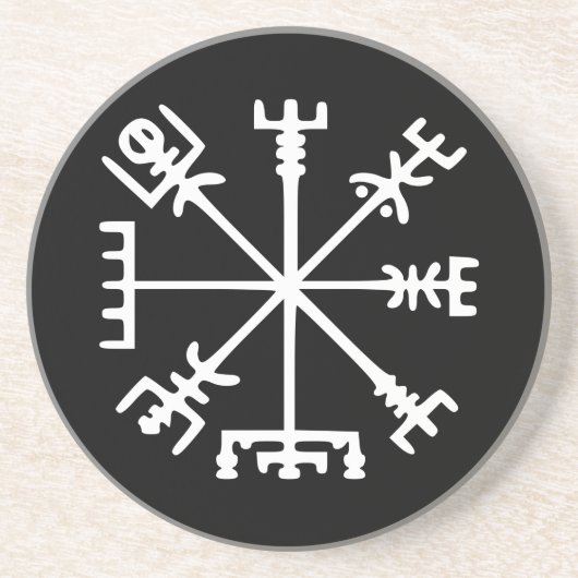 Dessous De Verre En Grès Vegvísir (boussole de Viking) (Devant)