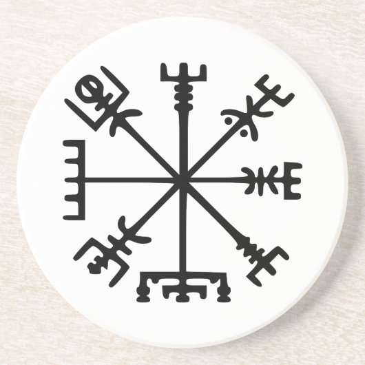 Dessous De Verre En Grès Vegvísir (Viking Compass) (Devant)