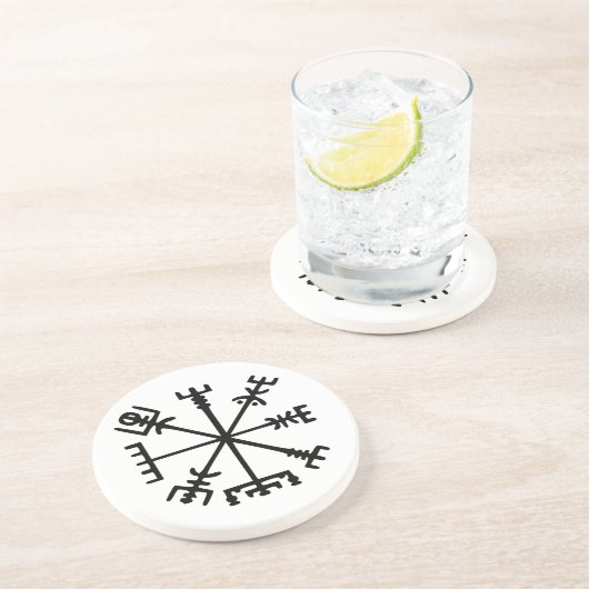 Dessous De Verre En Grès Vegvísir (Viking Compass) (Côté)