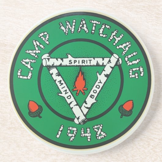 Dessous De Verre En Grès Veilleur de camp Watchaug Coaster (Devant)