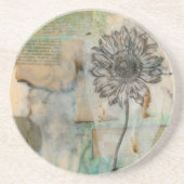 Dessous De Verre En Grès Vellum Floral I (Devant)