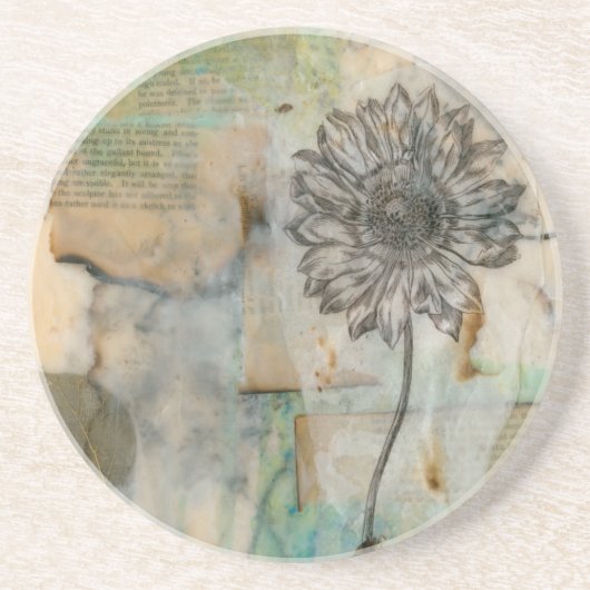 Dessous De Verre En Grès Vellum Floral I (Devant)