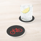 Dessous De Verre En Grès Vélo Rouge (Côté)