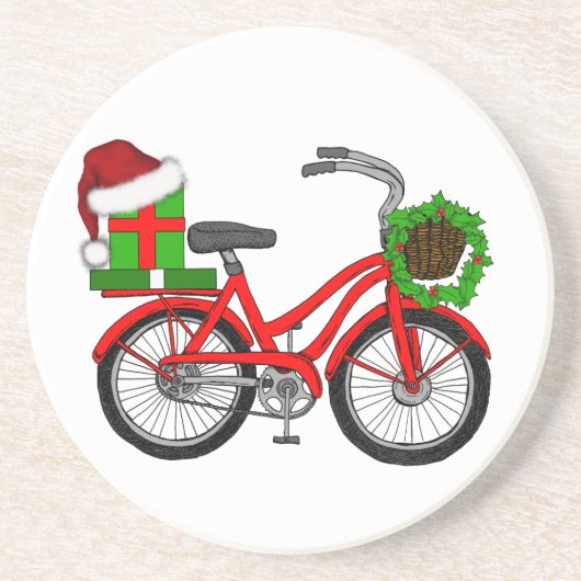 Dessous De Verre En Grès vélo xmas (Devant)