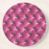 Dessous De Verre En Grès Velours Luxe Glamour Rose Faux (Devant)