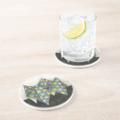 Dessous De Verre En Grès Vendeur Origami Fortune sur papier géométrique (Côté)