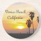 Dessous De Verre En Grès Venice Beach California Sunset Souvenir (Devant)