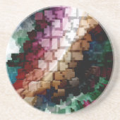 Dessous De Verre En Grès Vent foncé centré sur le cube (Devant)