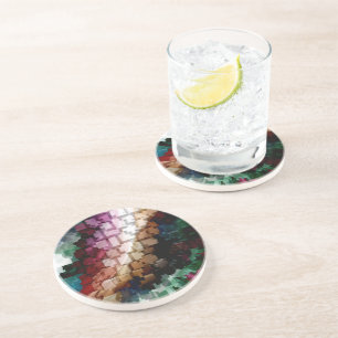 Dessous De Verre En Grès Vent foncé centré sur le cube