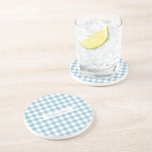 Dessous De Verre En Grès Vérification de buffle bleu décoratif