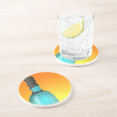 Dessous De Verre En Grès verre à vin et bouteille : vitrail (Côté)